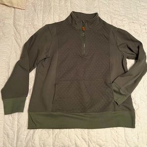 Olive 1/4 zip sweatshirt